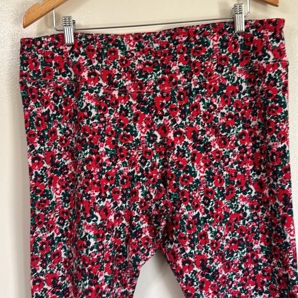J. Crew Printed Everyday High Rise Full Length Leggings In Red Pansy Size 2X - Picture 2 of 6